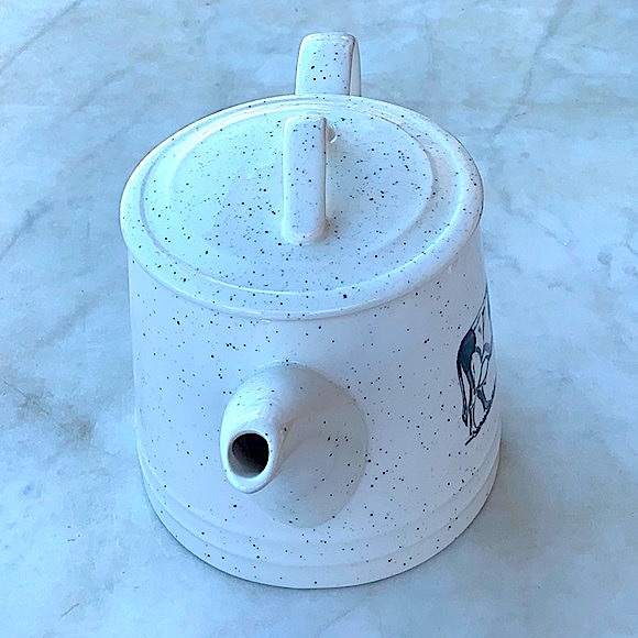 GRACE FINE CERAMIC TEAWARE TEAPOT & LID BLACK SPECKLE FARM COW - Picture 6 of 10